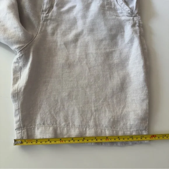 Jones New York 100% Linen Short Beige Pockets Sz 14 - Picture 6 of 7
